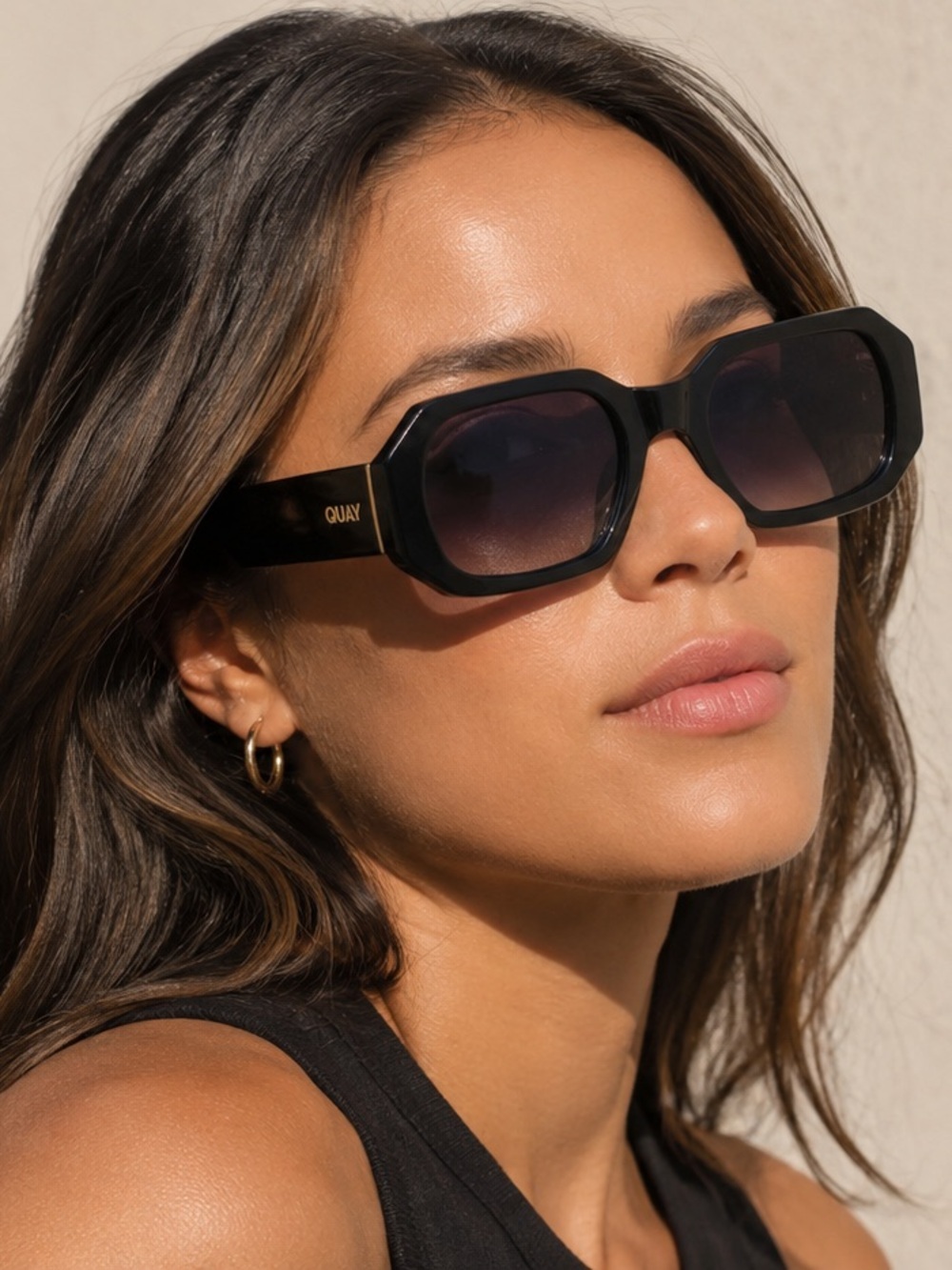 QUAY Women’s Hyped Up Oversized Square Sunglasses UV Protected Shades NWT